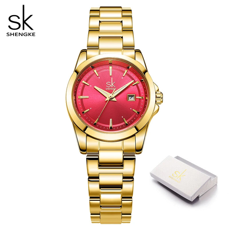 Shengke Luxury Women's Watch – Stylish Quartz Lady Wristwatch, Perfect Gift for Girls and Women