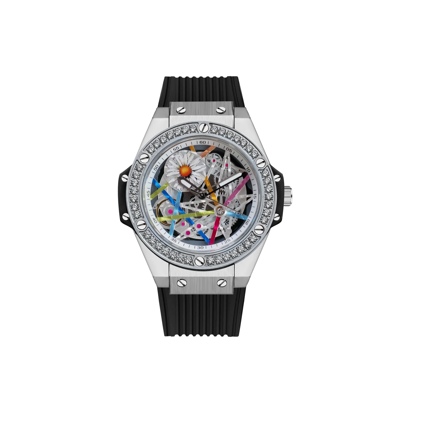 HANBORO Women’s Sunflower Quartz Watch | Diamond Dial, Colorful Design, Light Luxury Style Hermione