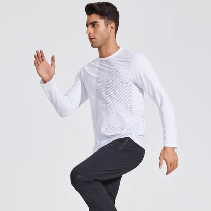 Men’s Casual Oversized Pullover – Breathable Long‑Sleeve Polyester Sports Top for Spring & Training