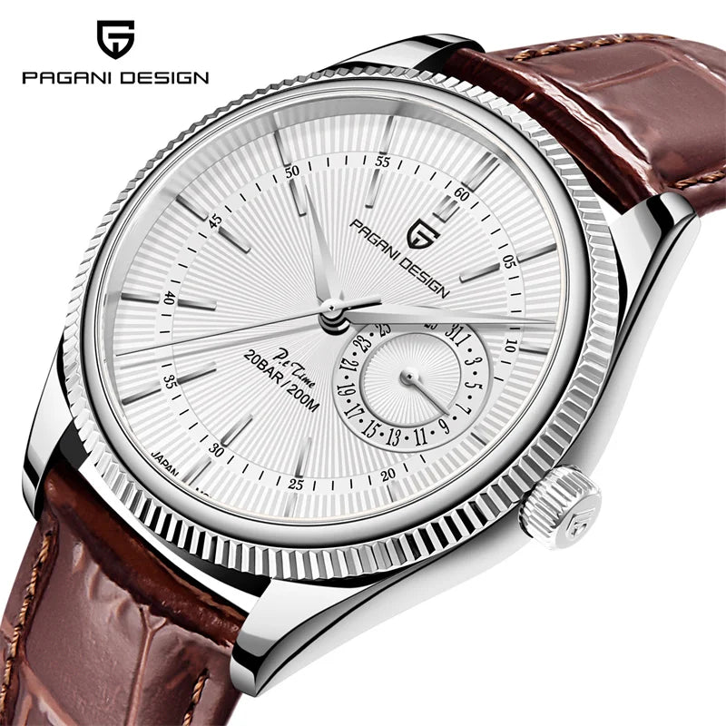 PD1689 PAGANI DESIGN Men’s Quartz Watch | Luxury Business Wristwatch with Sapphire Glass, Genuine Leather Strap, Waterproof