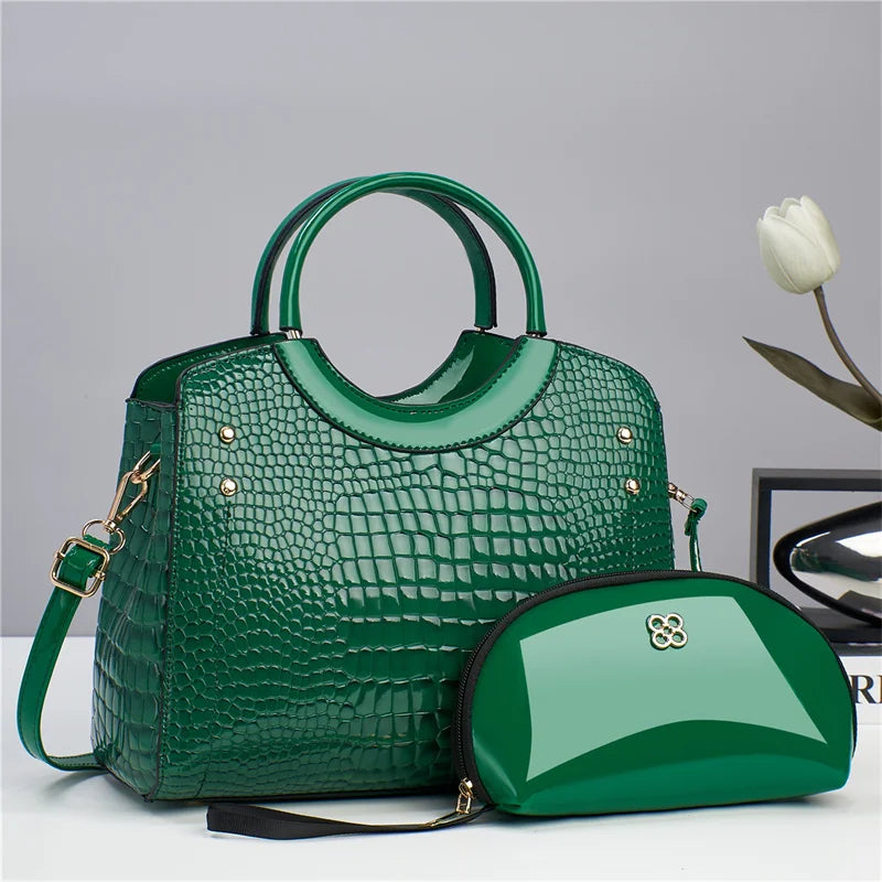 Trendy PU Leather Handbag Set for Women – Stylish Tote Bag Karina