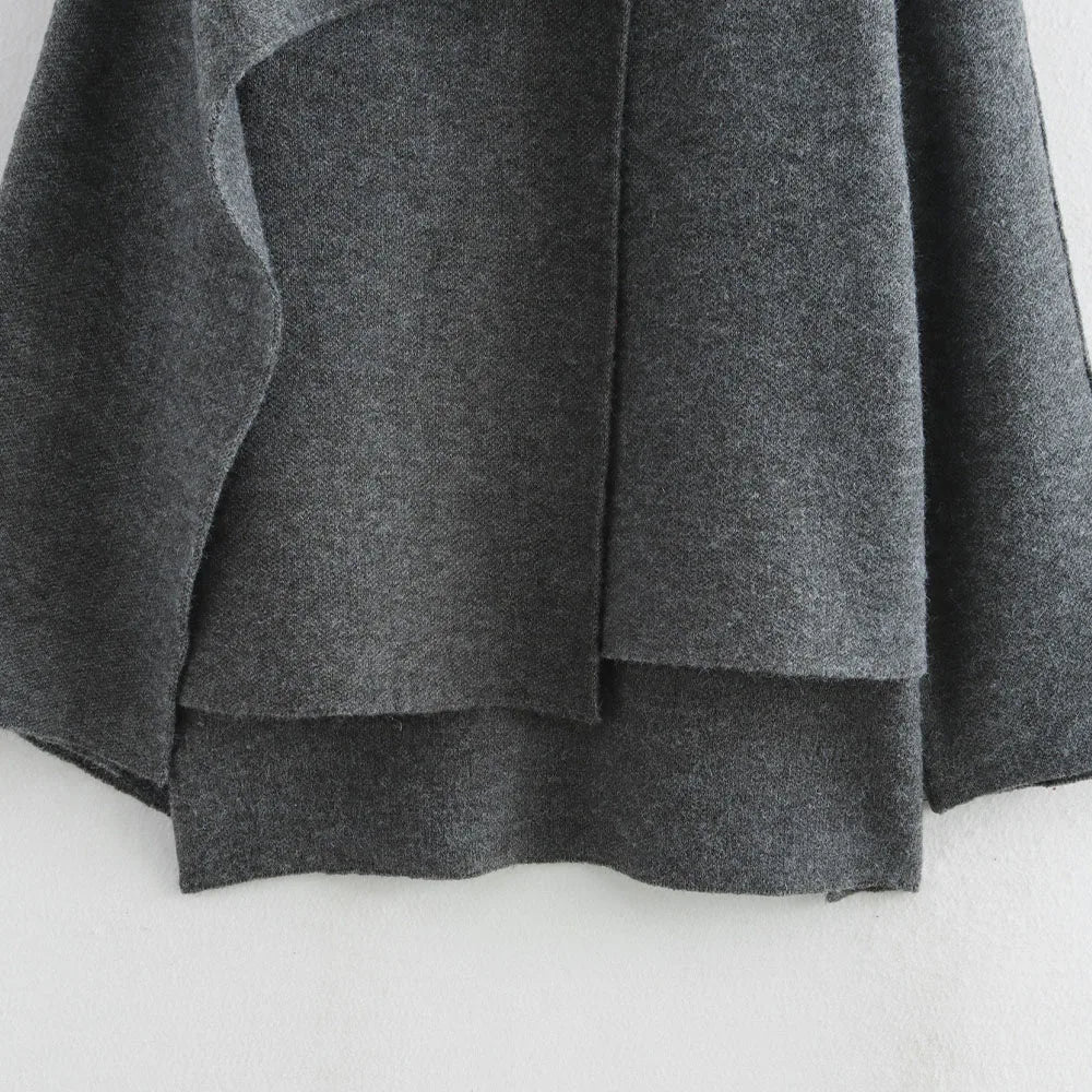 Women's Cape-Style Cropped Coat – Vintage Long Sleeve Chic Outerwear Clara