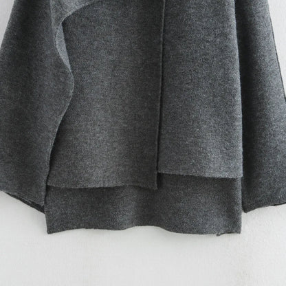 Women's Cape-Style Cropped Coat – Vintage Long Sleeve Chic Outerwear Clara