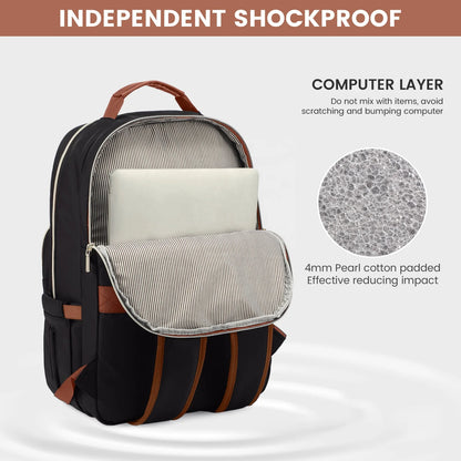 Waterproof Nylon Laptop Backpack for Women & Girls - 15.6 & 17-Inch College, School, Travel, and Business Bag