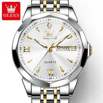 OLEVS 9998 Quartz Watch For Men & Women – Original Stainless Steel Band, Waterproof, with Calendar