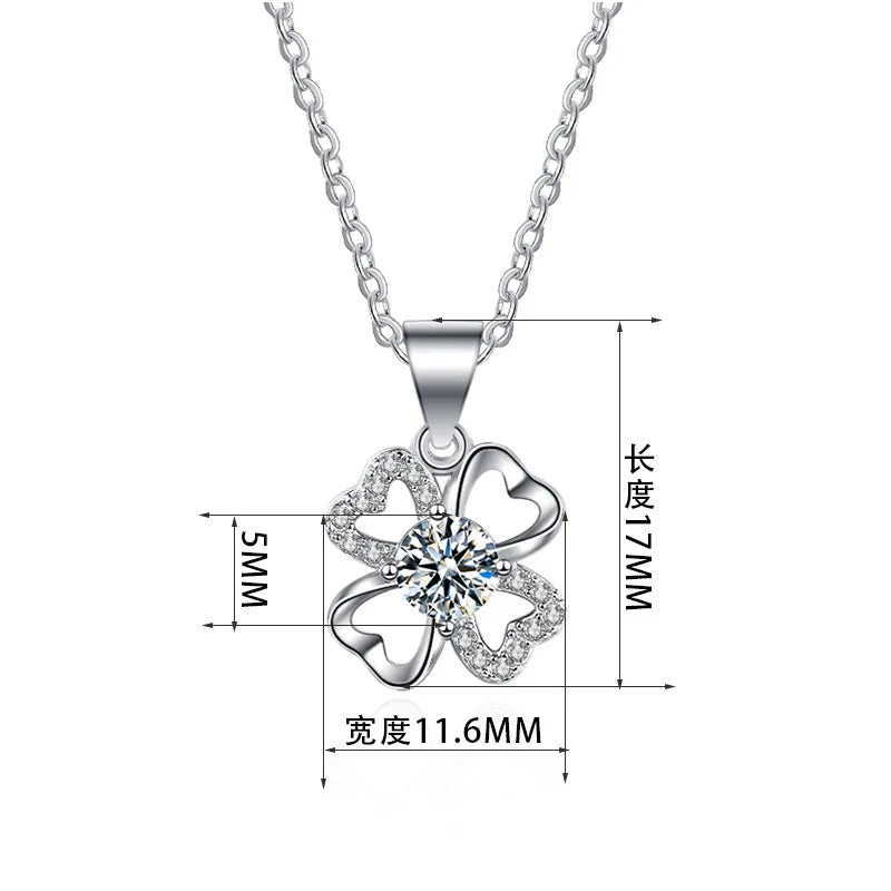 S925 Silver D-Color Moissanite Necklace – Elegant Flower Pendant