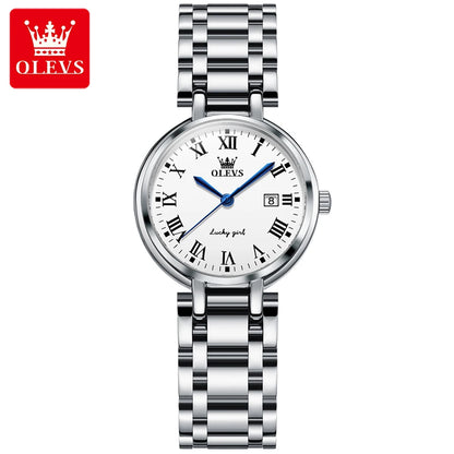 OLEVS Women’s Quartz Watch – Silver, Waterproof, Fashionable Design