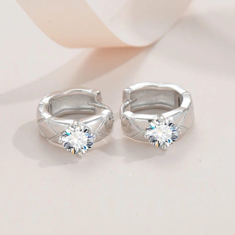 925 Sterling Silver Moissanite Ear Buckles – 0.5 Carat High-End Luxury Design, Elegant Gift for Women Gianna