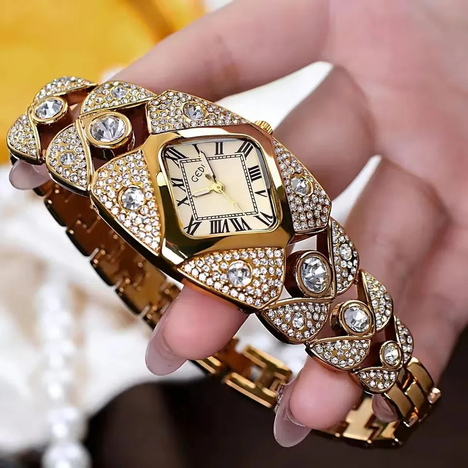 GEDI L008 Women’s Bracelet Watch – Elegant Rhinestone Luxury Quartz Wristwatch | Fashion High‑Quality Ladies’ Watch & Perfect Gift