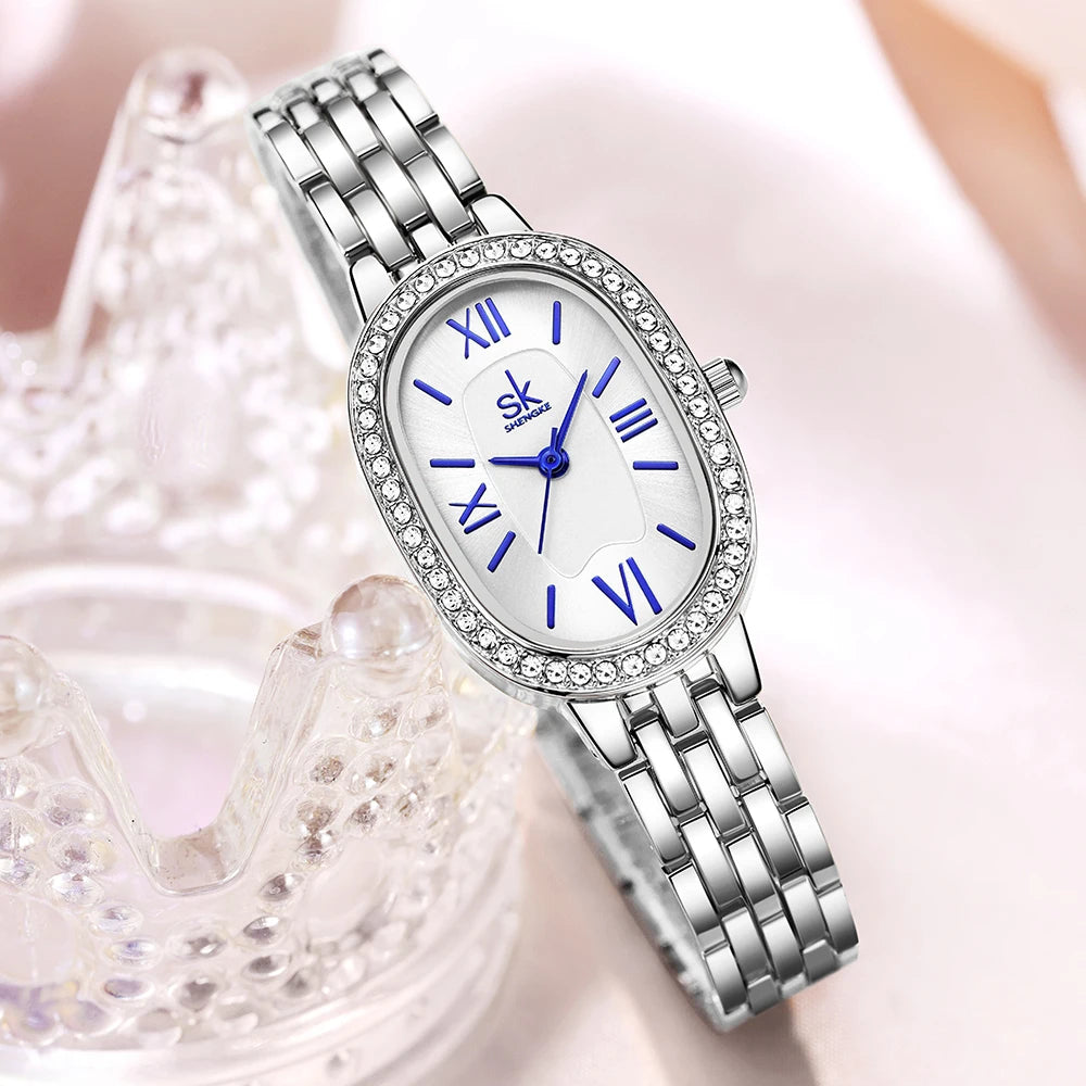 Waterproof Vintage Women's Watch - Luxury Diamond-Studded Quartz Watch for Ladies Emeline