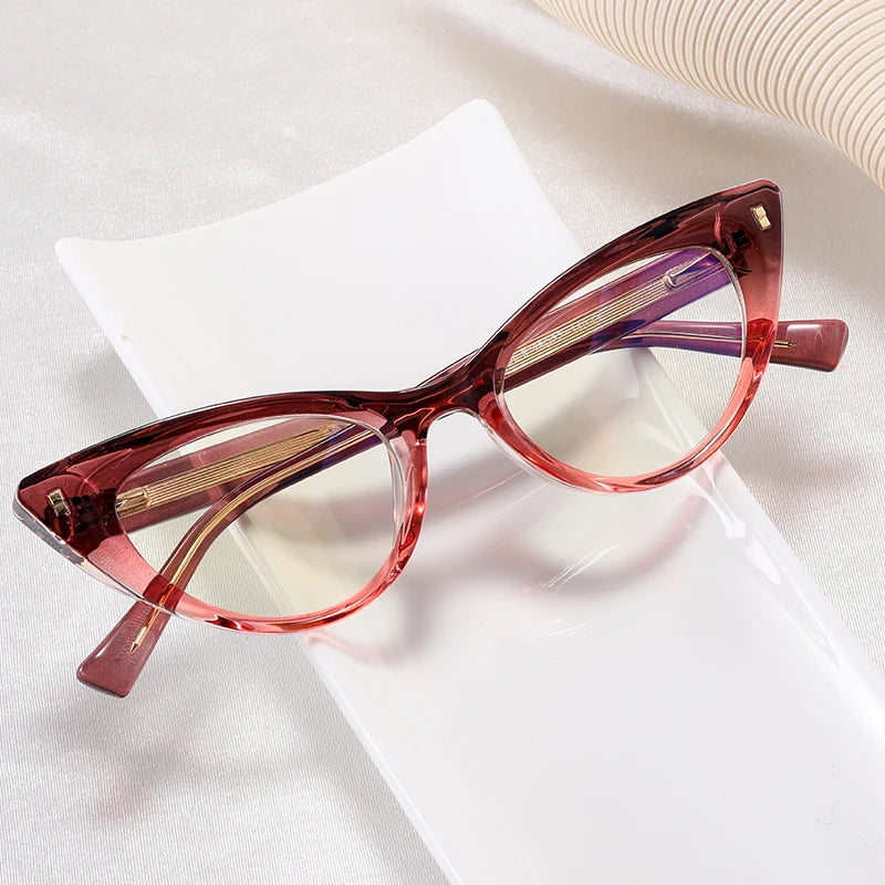 Women's Photochromic Blue Light Blocking Eyeglasses - TR90 Cat Eye Fashion Frames