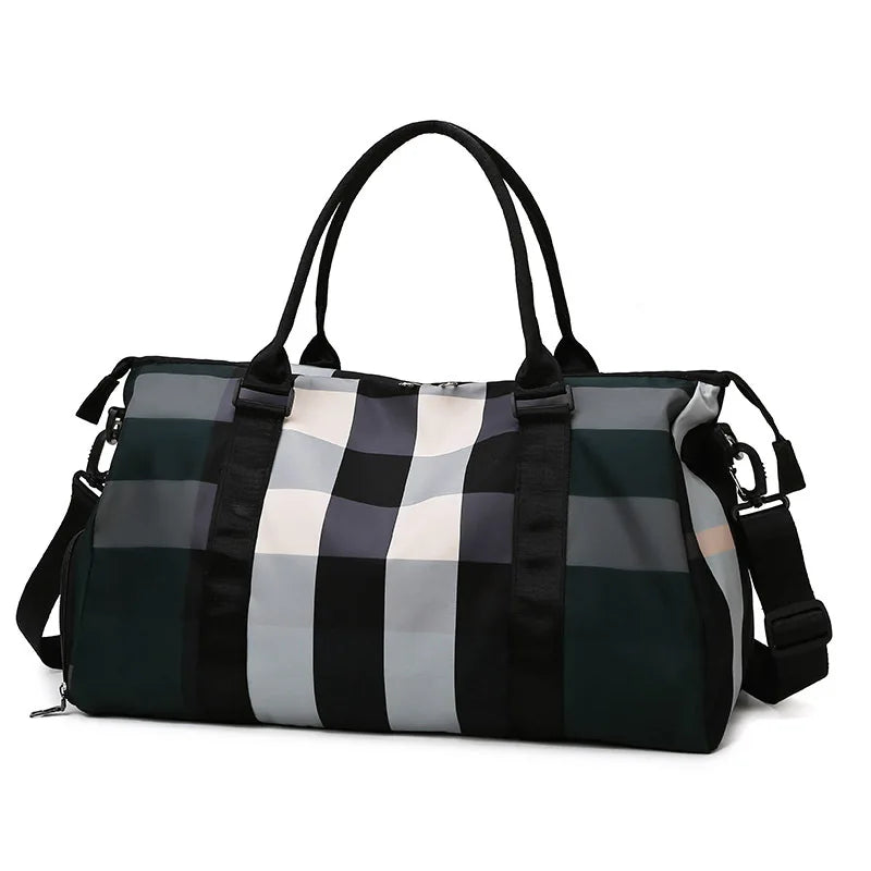 Nylon Travel Bag for Women – Designer Weekend Handbag with Zipper Closure, Gym, Yoga, and Carry-On Tote