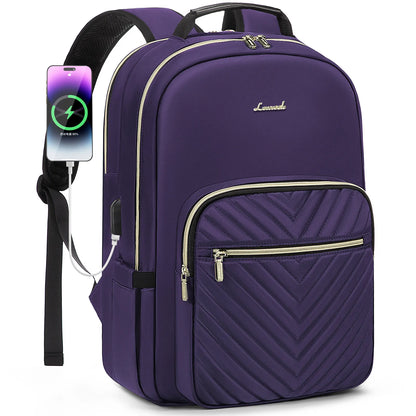 Waterproof Nylon Laptop Backpack for Women & Girls - 15.6 & 17-Inch College, School, Travel, and Business Bag
