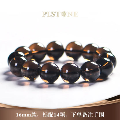 Natural Smoke Citrine Crystal Bracelet – Gold Bangle for Men and Women, Perfect Birthday Gift or Couple’s Jewelry