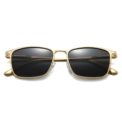 Metal Squared Frame Photochromic Polarized Lens Unisex Men Women Glass Frame