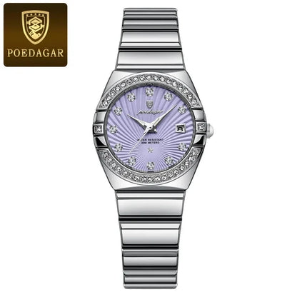 POEDAGAR 302 Women's Watch – Fashion Elegant Diamond Bracelet Quartz Wristwatch, Stylish Ladies Watch