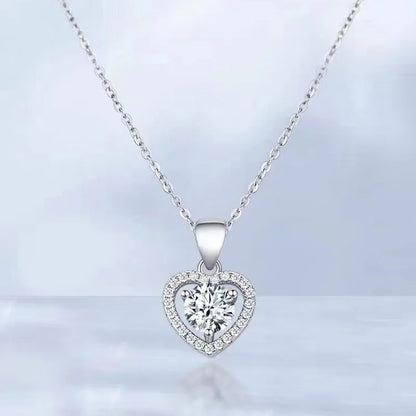 925 Sterling Silver Moissanite Pendant Necklace for Women – 2-3CT Simple Luxury Design, Perfect for Weddings & Holiday Gifts Lucie