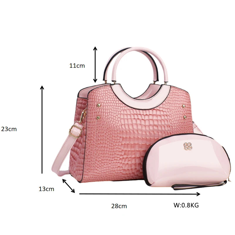 Trendy PU Leather Handbag Set for Women – Stylish Tote Bag Karina
