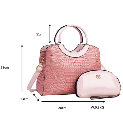 Trendy PU Leather Handbag Set for Women – Stylish Tote Bag Karina