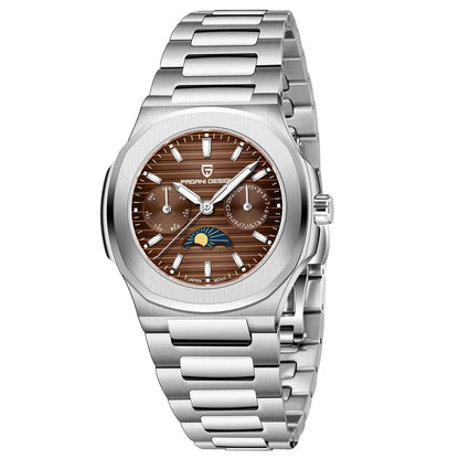 PAGANI DESIGN 1786 Luxury Quartz Watch - Men's Multifunctional Chronograph, Moon Phase, Women's Automatic Option