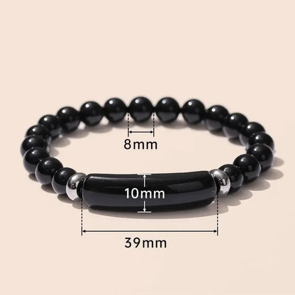 8mm Pink Crystal Bead Bracelet – Natural Stone Stretch Bracelet with Stainless Steel Accessories