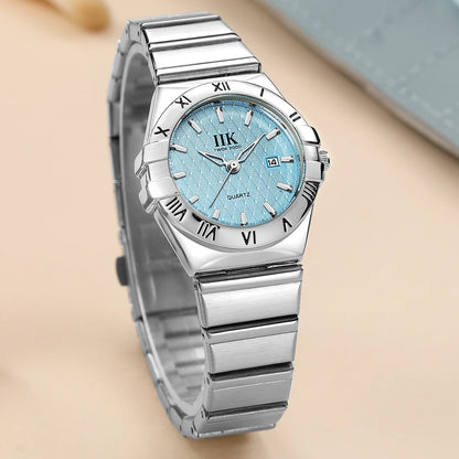 Stylish IIK GB990L Women's Wristwatch – Waterproof Quartz Stainless Steel Watch in Blue, Pink, White, and Black Marilla