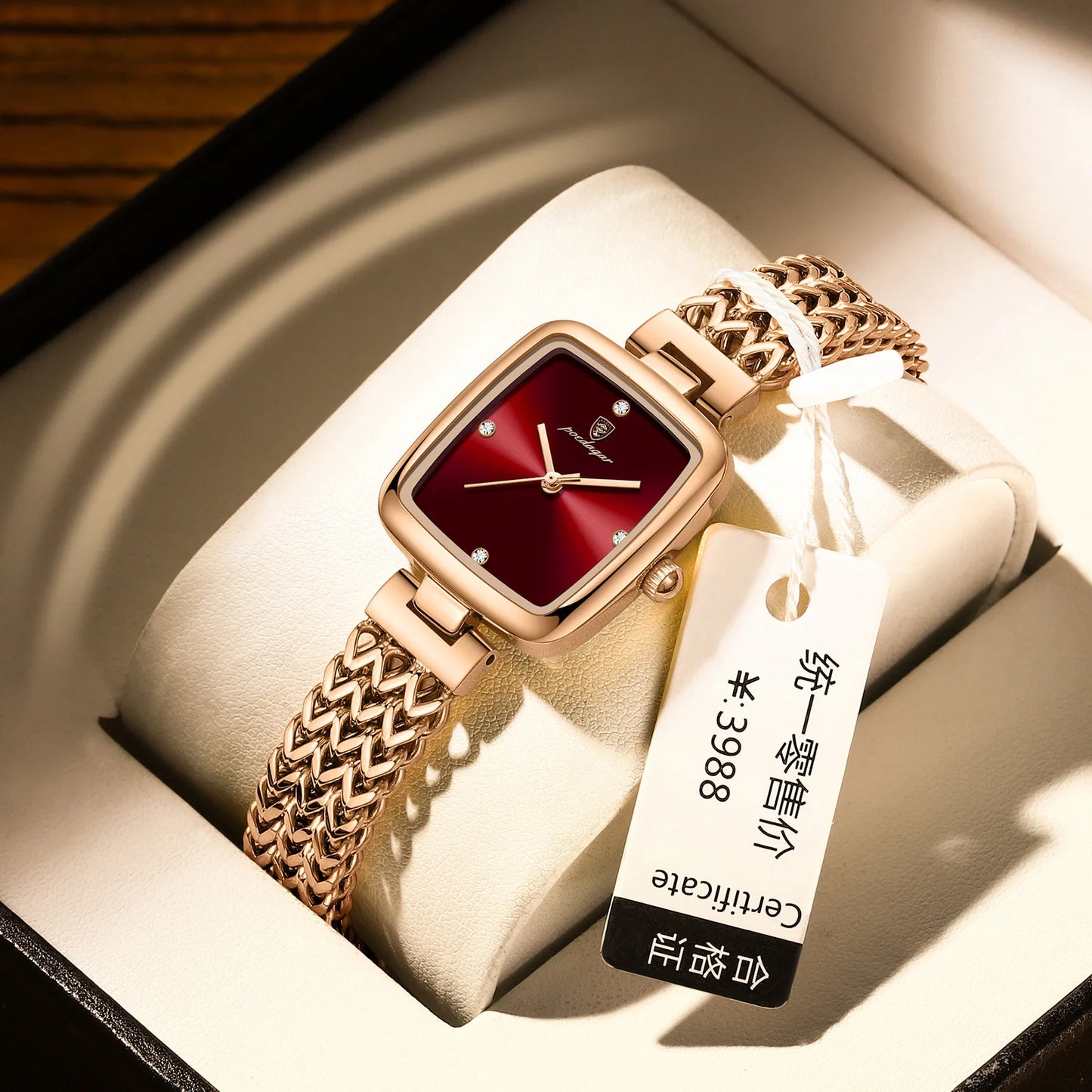 POEDAGAR 768 Luxury Women's Wristwatch – Elegant Waterproof Stainless Steel Diamond Quartz Watch for Ladies Reina