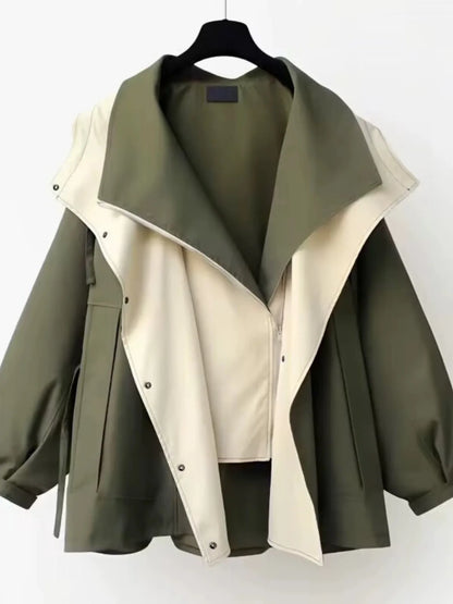 Autumn Mid‑Length Retro Women’s Coat – High‑End Waist‑Cinched Design Ariane