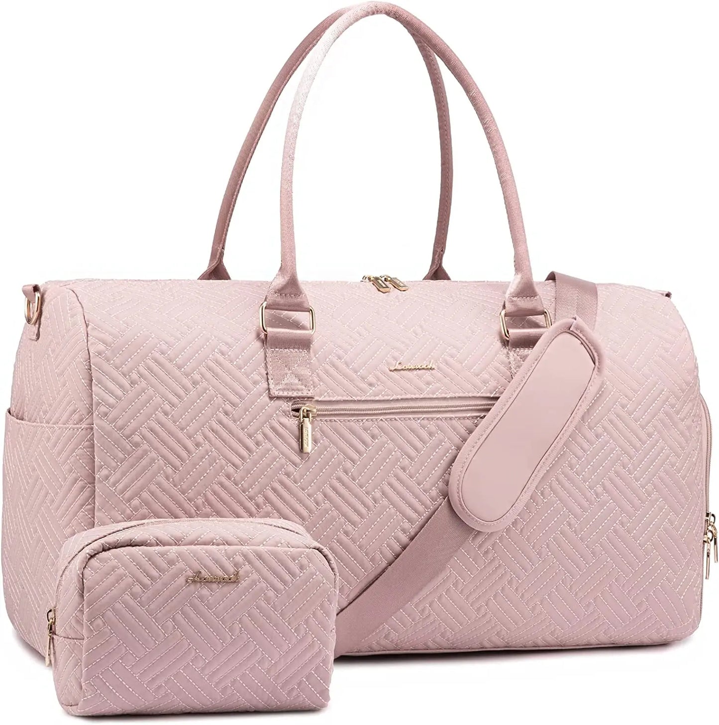 LOVEVOOK 2022 Luxury Quilted Weekender Duffel Bag - Custom Canvas Travel Bag for Men & Women Glazy