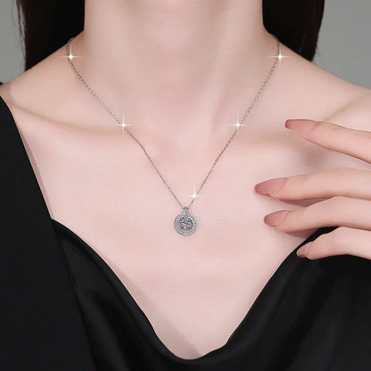 1ct Round Cut Moissanite Necklace Pendant – Fine Jewelry, D Color VVS1 Diamond Alternative, S925 Sterling Silver, Anniversary & Wedding Gift