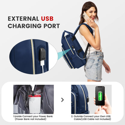 Women's 15.6-Inch Laptop Backpack - Stylish Work, Travel, and School Bag | Large Casual Sports & Business Backpack Selin