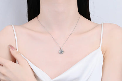 Classic Moissanite Pendant Necklace | Sterling Silver Anniversary & Engagement Gift Una