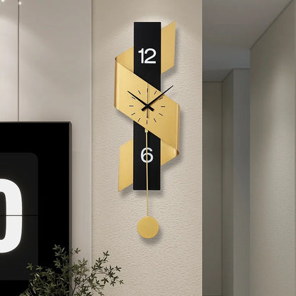 Modern 3D Metal Wall Clock – 80x24cm Quartz Clock with Creative Stereo Design for Contemporary Living Room Decor