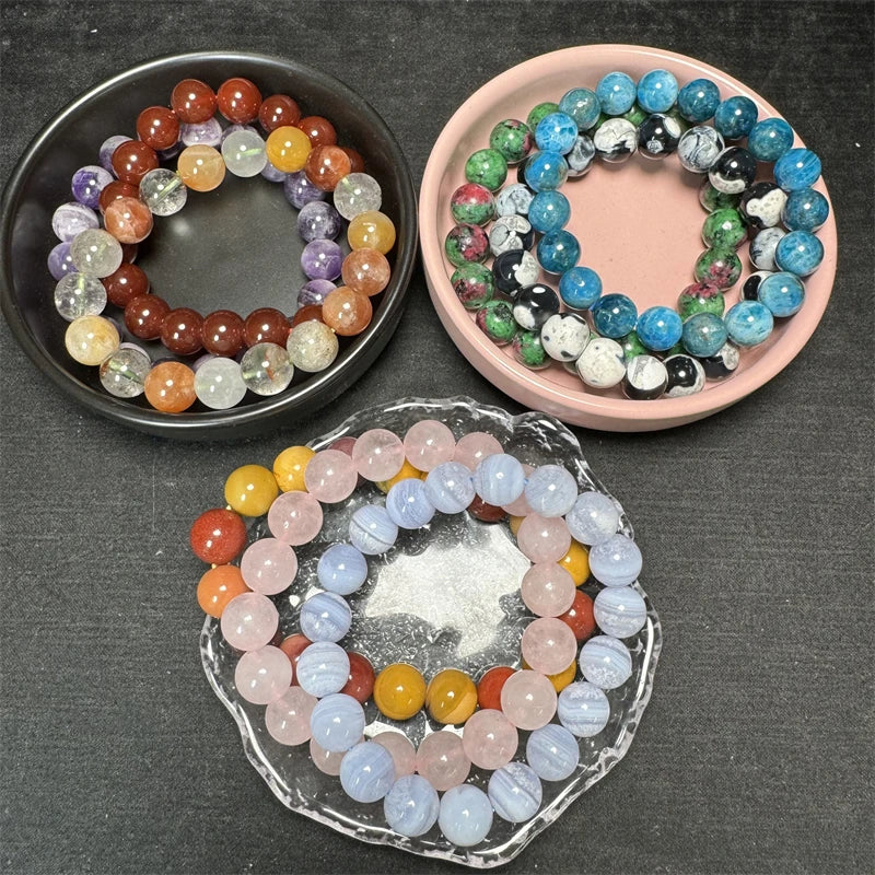 10MM Rose Quartz Healing Crystal Gemstone Beaded Stretch Bracelet – Energy, Love & Perfect Gift