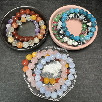 10MM Rose Quartz Healing Crystal Gemstone Beaded Stretch Bracelet – Energy, Love & Perfect Gift