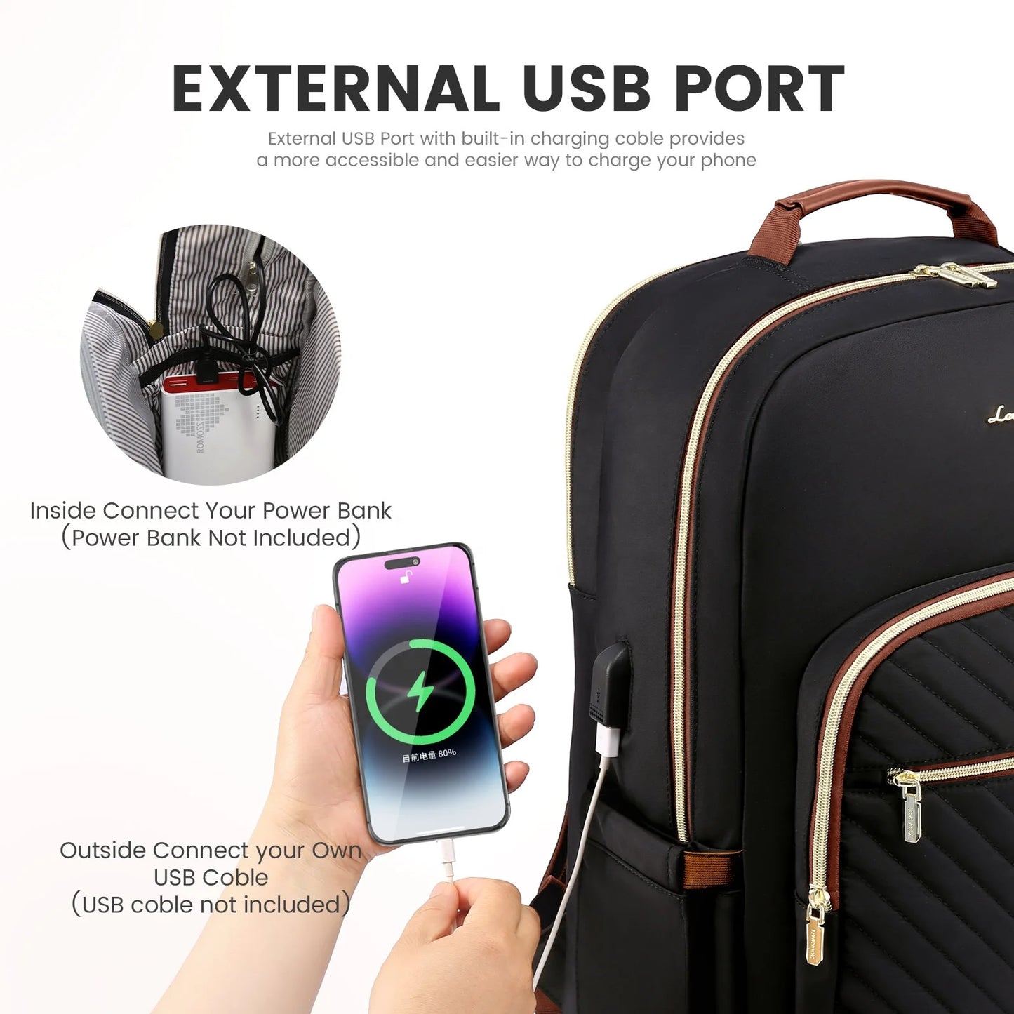 Waterproof Nylon Laptop Backpack for Women & Girls - 15.6 & 17-Inch College, School, Travel, and Business Bag