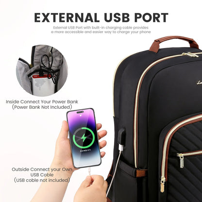 Waterproof Nylon Laptop Backpack for Women & Girls - 15.6 & 17-Inch College, School, Travel, and Business Bag