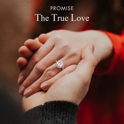 Luxury Bridal Moissanite Diamond Ring - 2.0ct & 1.0ct White Gold-Plated 925 Sterling Silver Engagement Promise Ring