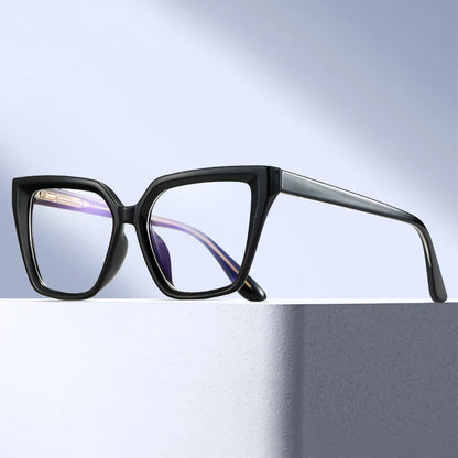 Women’s Square Blue Light Blocking Eyeglasses – TR90+CP Optical Frames | Custom Photochromic Anti-Blue Light Bezel