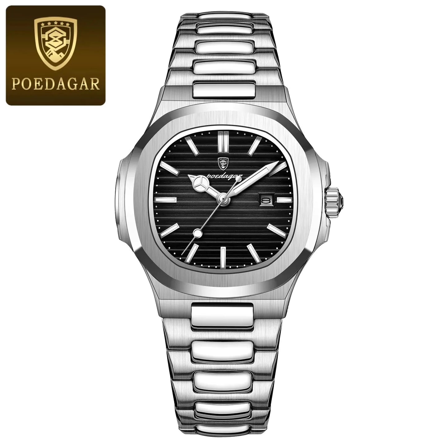 POEDAGAR 789 Ladies Luxury Watch – High-Quality Square Stainless Steel Waterproof Quartz Women's Fashion Business Watch Charlize