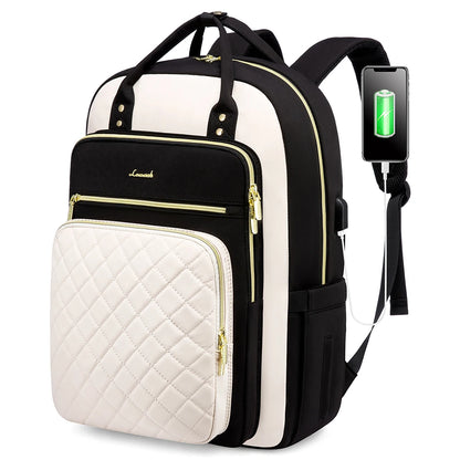 LOVEVOOK Fashion Travel Backpack | Water-Resistant, Multi-Pocket College Bookbag for Women, Fits 15.6" & 17" Laptops