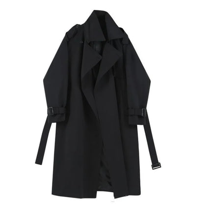 Elegant British Style Women's Mid-Length Trench Coat – High Waist Casual Slimming Windbreaker Overcoat Hermione