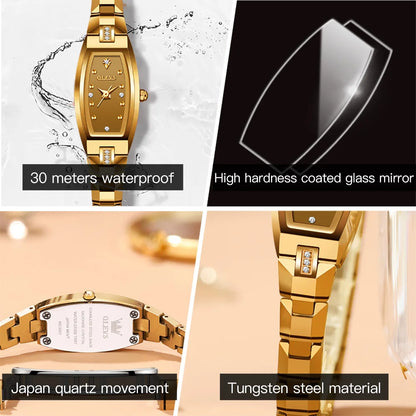 OLEVS 5501 Rose Gold Women's Quartz Watch – Waterproof 3ATM Alloy Wristwatch with Tungsten Steel Color Aubrey
