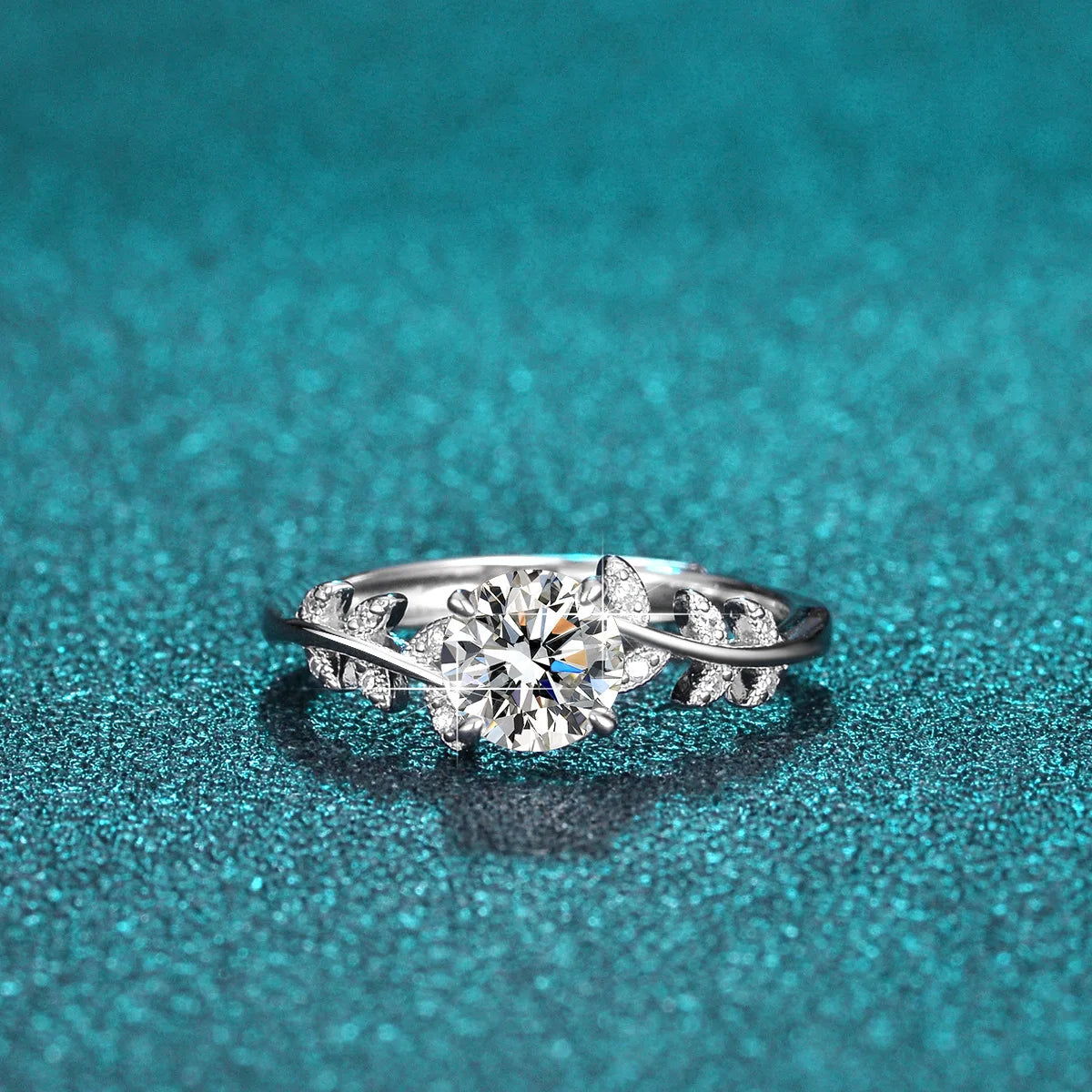 S925 Sterling Silver Laurel Ring | 1 Karat Moissanite | Adjustable Wedding Jewelry for Women