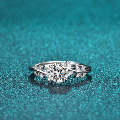 S925 Sterling Silver Laurel Ring | 1 Karat Moissanite | Adjustable Wedding Jewelry for Women
