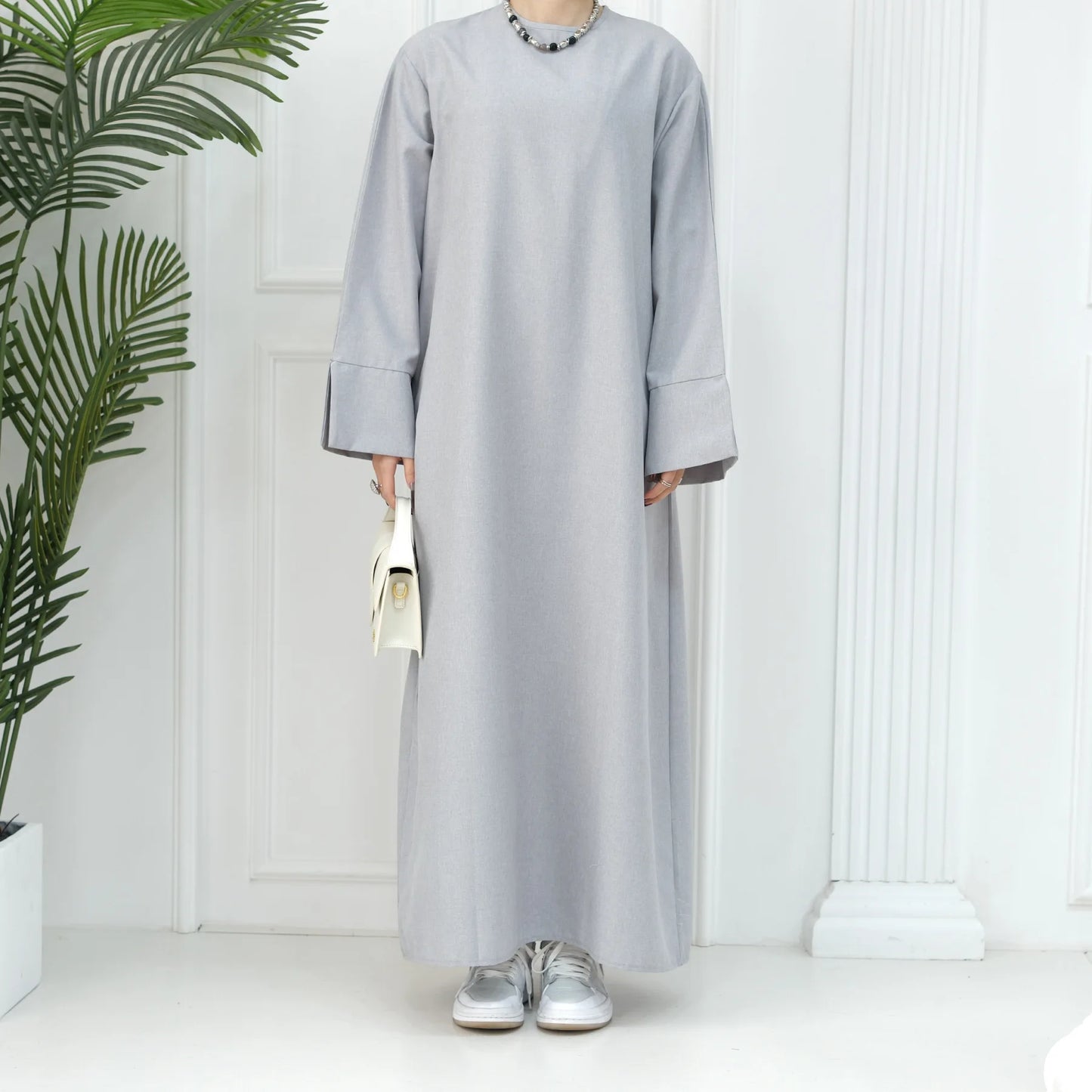 Modest Linen Abaya – Simple Closed Muslim Dress for Women | Islamic Clothing, Traditional Tunisian Style Fatima