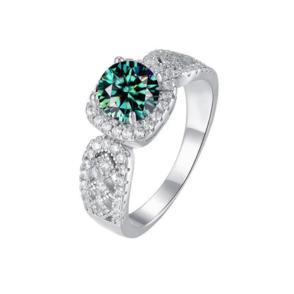 Elegant High-End Luxury 1-Carat Moissanite Ring – Square and Round Cut Design Eliana