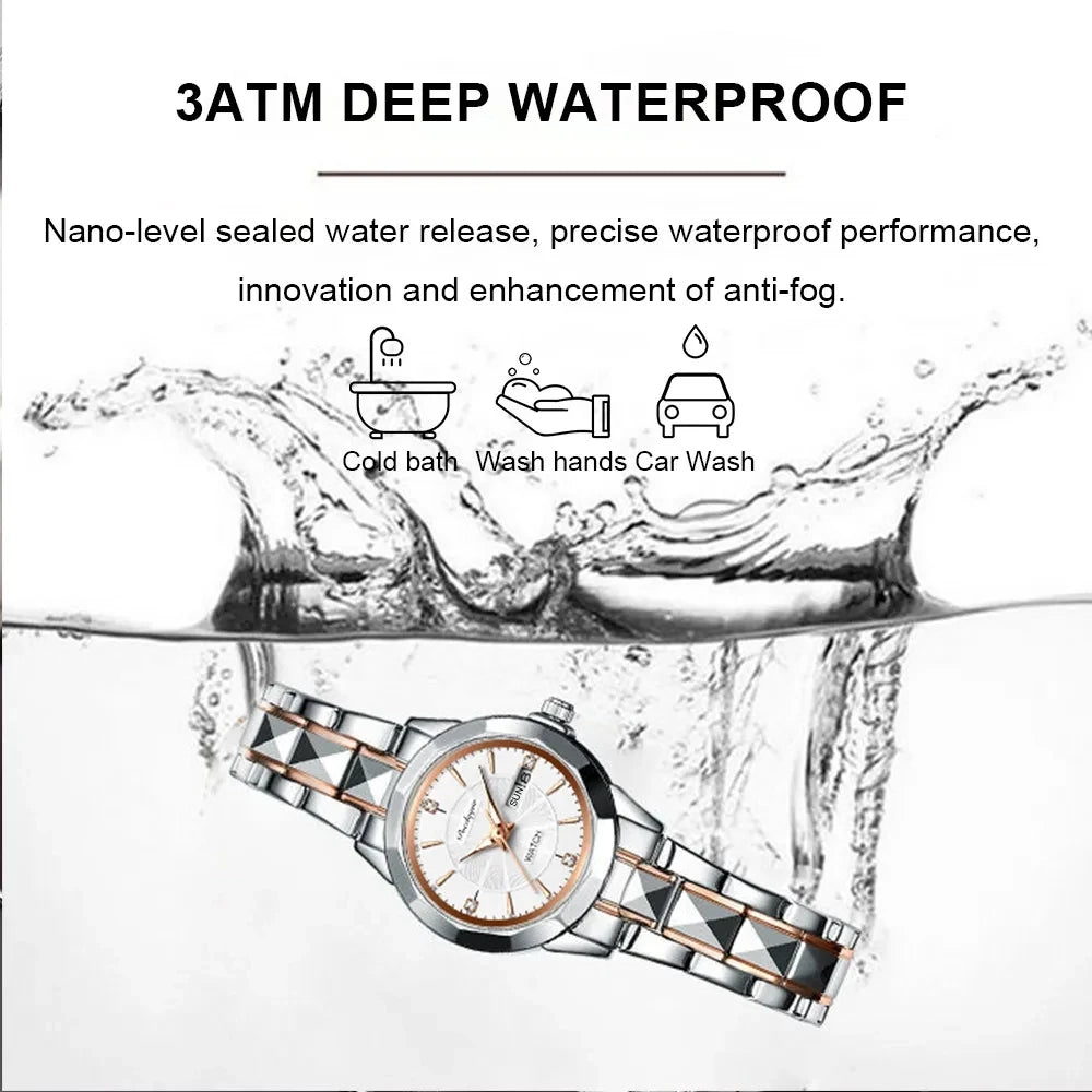 POEDAGAR 3074 Women's Luxury Watch – Casual Waterproof Quartz Stainless Steel Fashion Wristwatch for Ladies Corinne