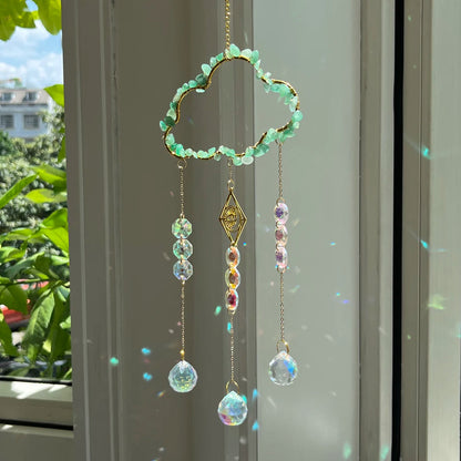 Cloud-Shaped Crystal Engraving: Feng Shui Sun Catcher for Home Decor, Energy Healing