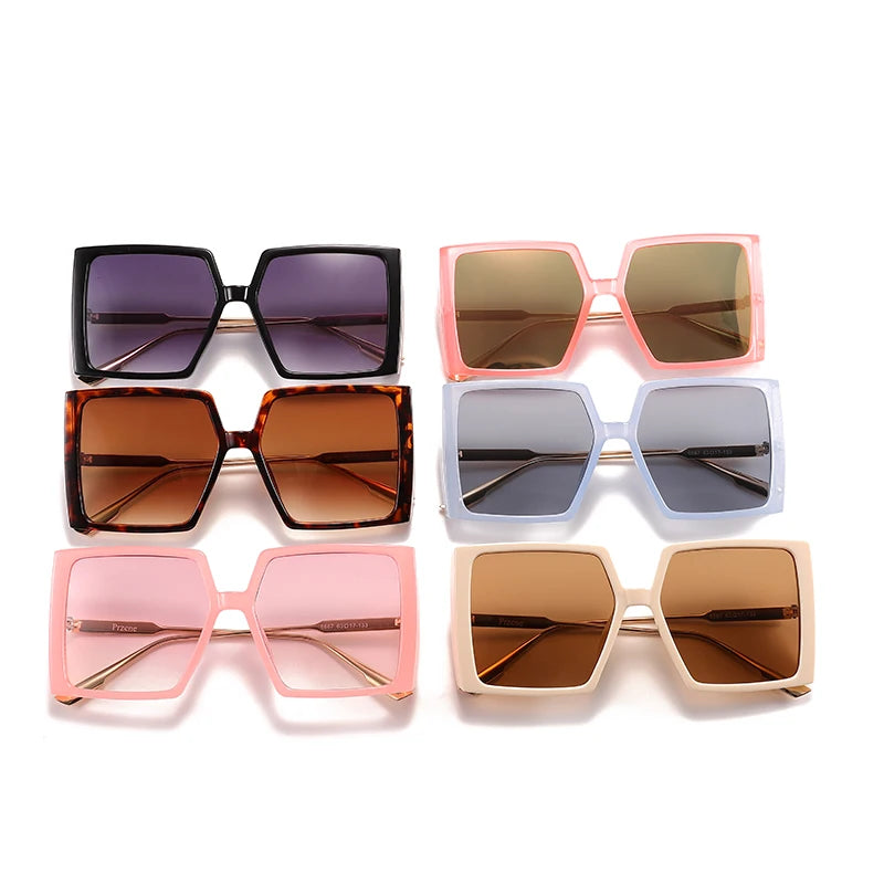Women’s Oversized Square Sunglasses - Vintage Luxury Designer Shades with Big Flat Frames Gigi